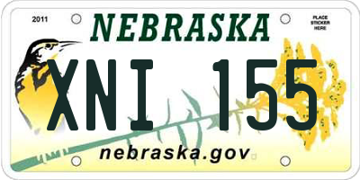 NE license plate XNI155