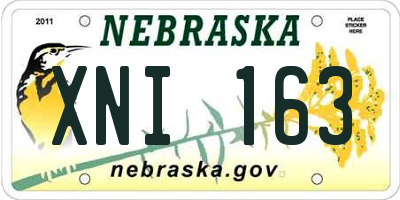 NE license plate XNI163