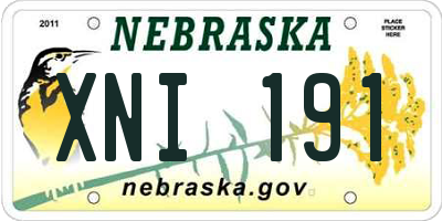 NE license plate XNI191