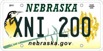 NE license plate XNI200