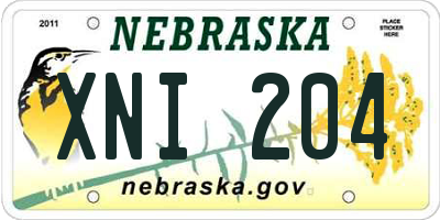 NE license plate XNI204