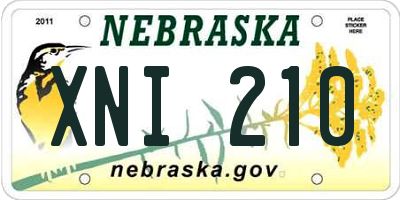 NE license plate XNI210
