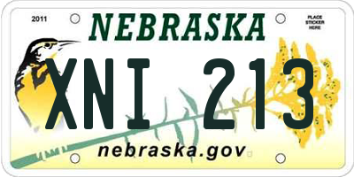NE license plate XNI213