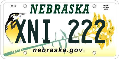 NE license plate XNI222