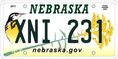 NE license plate XNI231