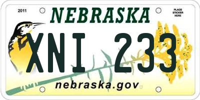 NE license plate XNI233