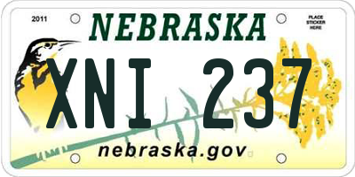 NE license plate XNI237