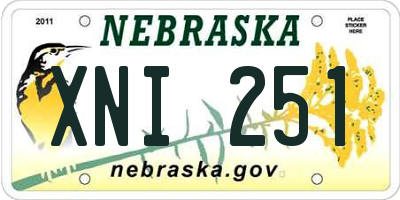 NE license plate XNI251