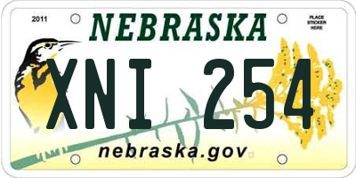 NE license plate XNI254