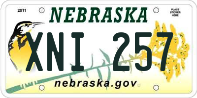 NE license plate XNI257