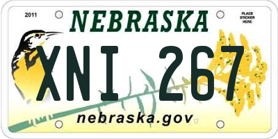 NE license plate XNI267