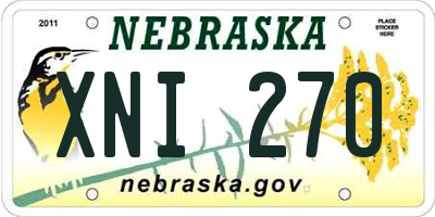 NE license plate XNI270