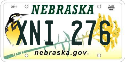 NE license plate XNI276