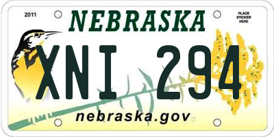 NE license plate XNI294