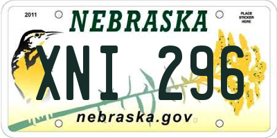 NE license plate XNI296