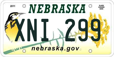 NE license plate XNI299