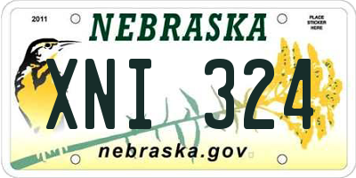 NE license plate XNI324