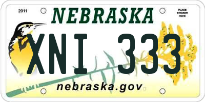 NE license plate XNI333