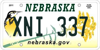 NE license plate XNI337