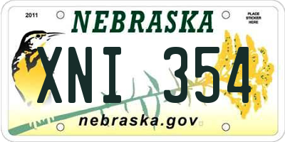 NE license plate XNI354