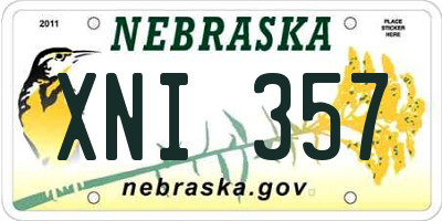 NE license plate XNI357