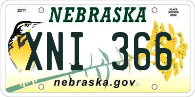 NE license plate XNI366