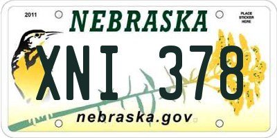 NE license plate XNI378