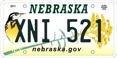 NE license plate XNI521
