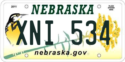 NE license plate XNI534
