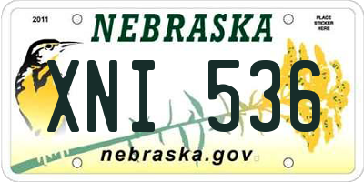 NE license plate XNI536