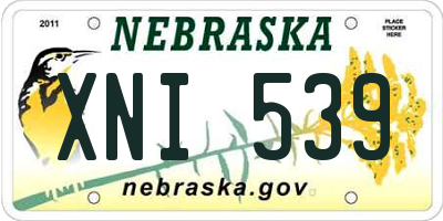 NE license plate XNI539