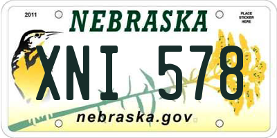 NE license plate XNI578