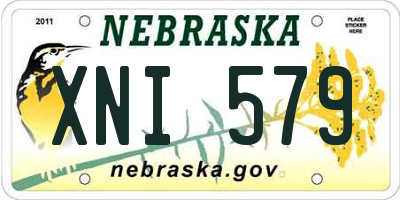 NE license plate XNI579