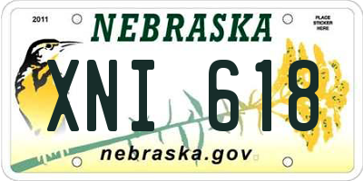 NE license plate XNI618