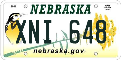NE license plate XNI648