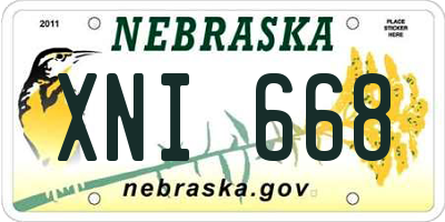 NE license plate XNI668