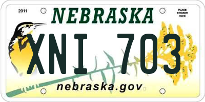 NE license plate XNI703