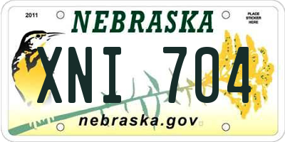 NE license plate XNI704