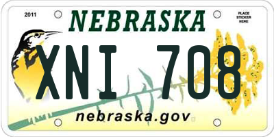 NE license plate XNI708