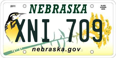 NE license plate XNI709