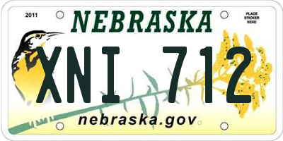 NE license plate XNI712