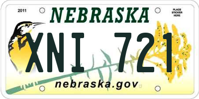 NE license plate XNI721