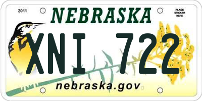 NE license plate XNI722