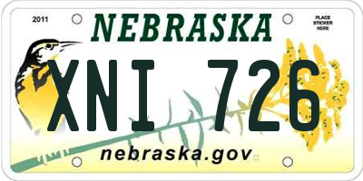 NE license plate XNI726