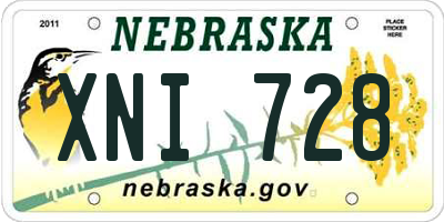 NE license plate XNI728