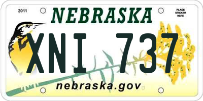 NE license plate XNI737
