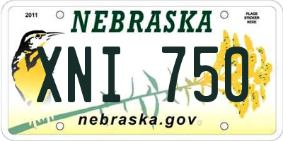 NE license plate XNI750