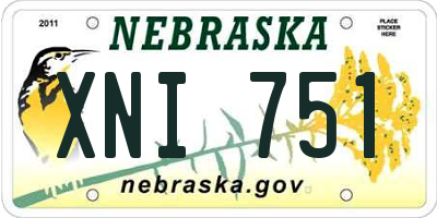 NE license plate XNI751