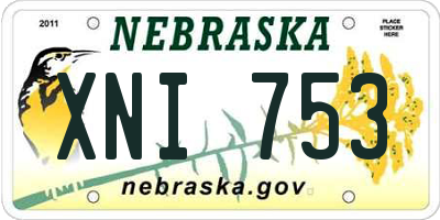 NE license plate XNI753