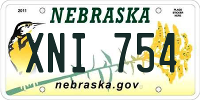 NE license plate XNI754